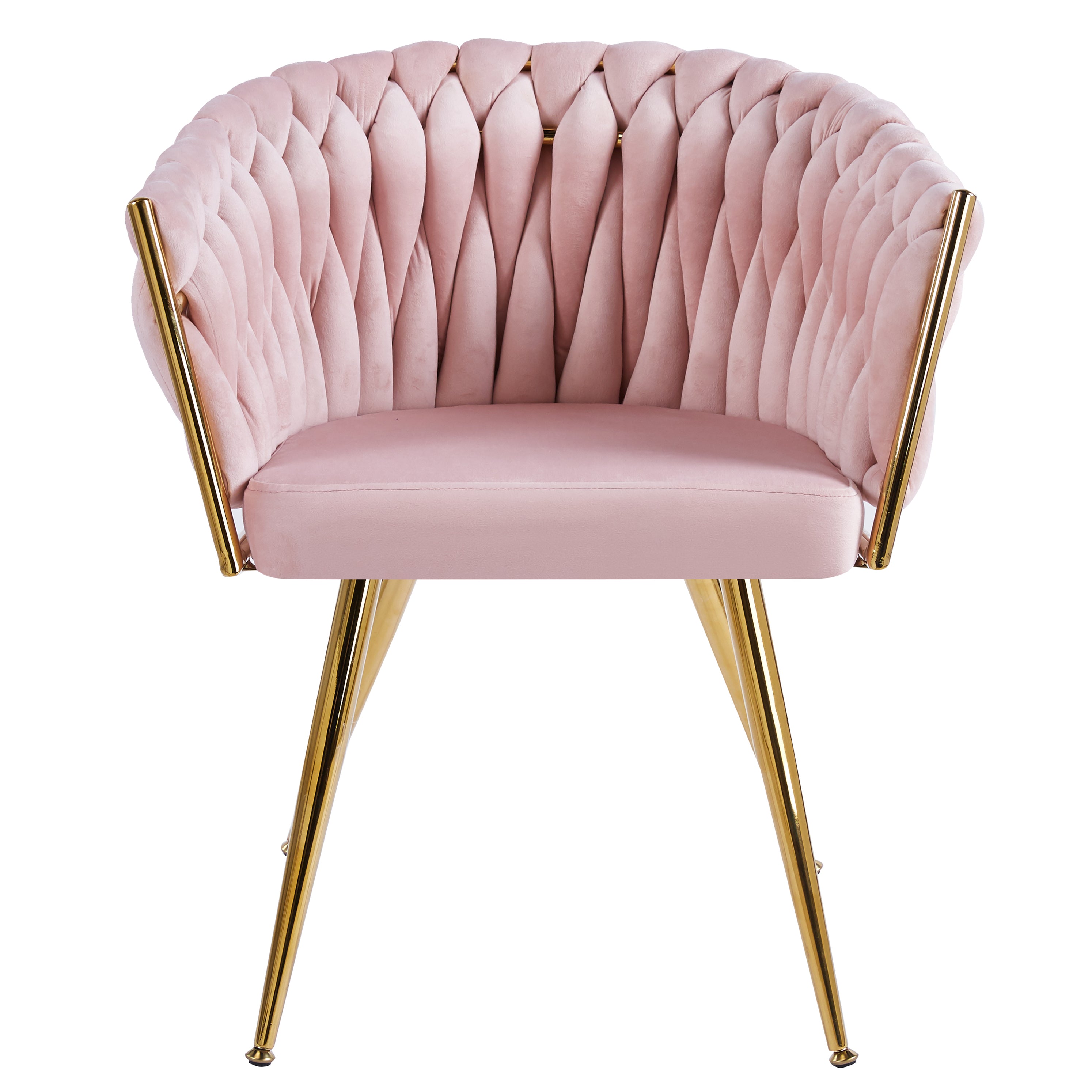 Mirei CH858 Braided Velvet Dining Chair | Metal Legs