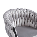 Mirei CH858 Braided Velvet Dining Chair | Metal Legs