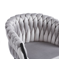 Mirei CH858 Braided Velvet Dining Chair | Metal Legs