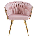 Mirei CH858 Braided Velvet Dining Chair | Metal Legs