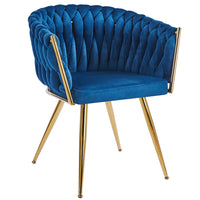 Mirei CH858 Braided Velvet Dining Chair | Metal Legs