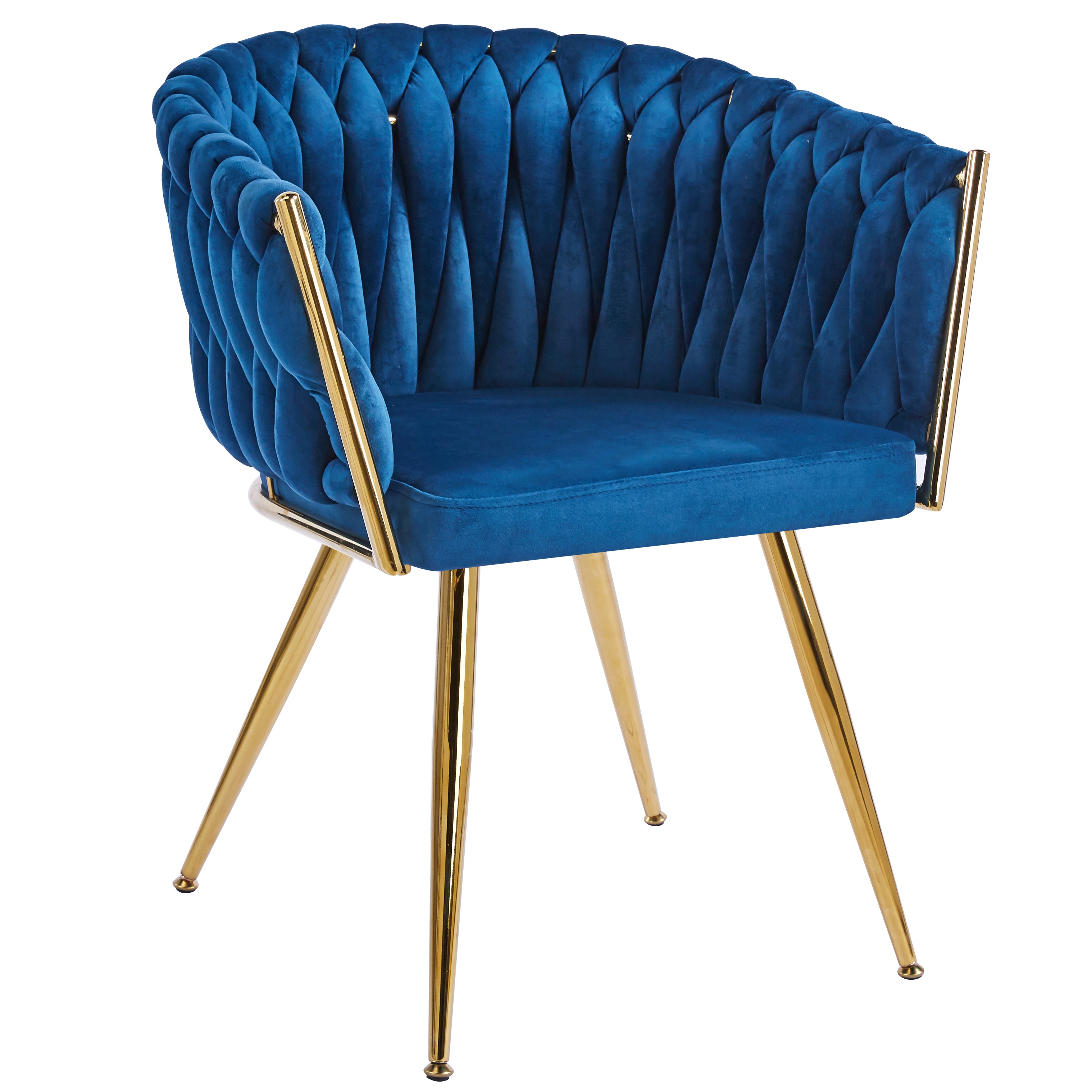 Mirei CH858 Braided Velvet Dining Chair | Metal Legs