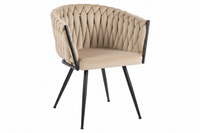 Mirei CH858 Braided Velvet Dining Chair | Metal Legs