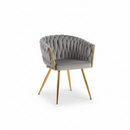 Mirei CH858 Braided Velvet Dining Chair - Premium Product Photo